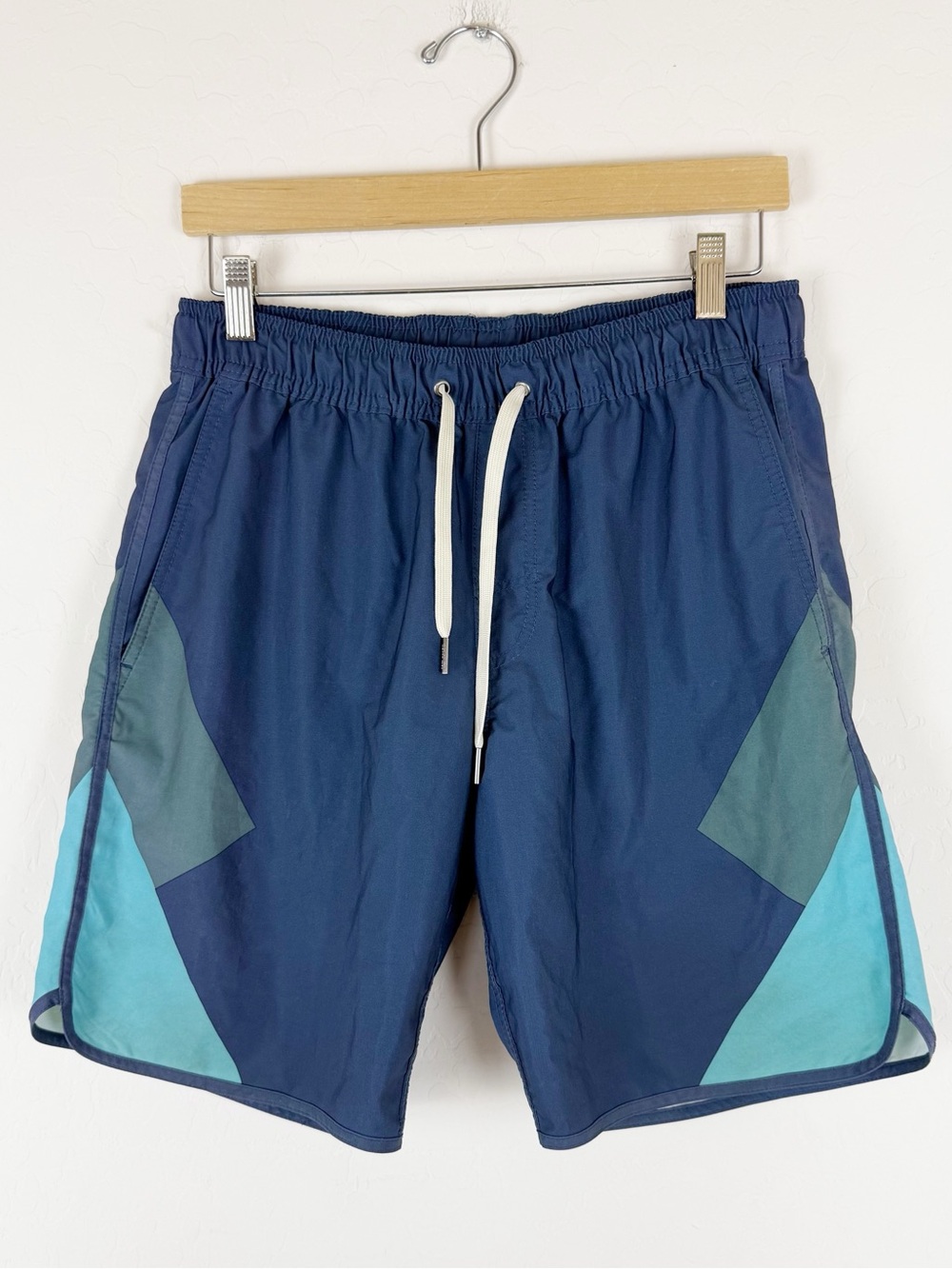 Fair Harbor Men's Swim Trunks Brief Lined Blue Green Colorblock